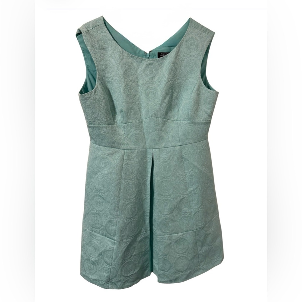 TAHARI Sleeveless Mint Green Textured Dress